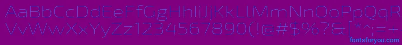 Exo2Thinexpanded-Schriftart – Blaue Schriften auf violettem Hintergrund