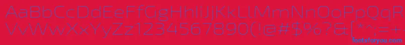 Шрифт Exo2Thinexpanded – синие шрифты на красном фоне