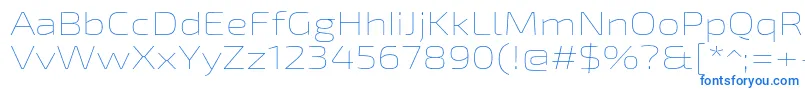 Exo2Thinexpanded-Schriftart – Blaue Schriften auf weißem Hintergrund