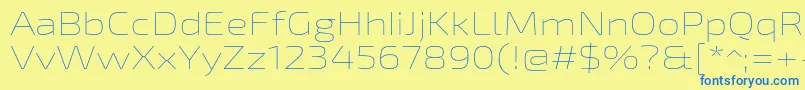 Шрифт Exo2Thinexpanded – синие шрифты на жёлтом фоне