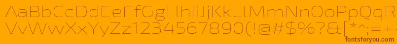 Exo2Thinexpanded-Schriftart – Braune Schriften auf orangefarbenem Hintergrund