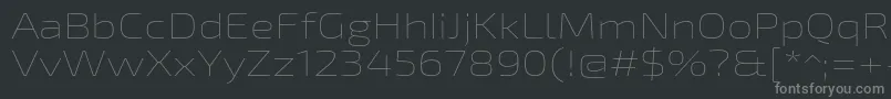 Exo2Thinexpanded-fontti – harmaat kirjasimet mustalla taustalla