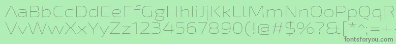 フォントExo2Thinexpanded – 緑の背景に灰色の文字