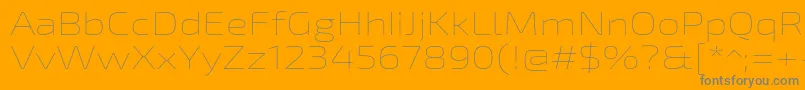 Exo2Thinexpanded-fontti – harmaat kirjasimet oranssilla taustalla