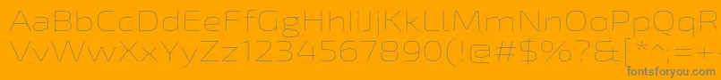 Czcionka Exo2Thinexpanded – szare czcionki na pomarańczowym tle