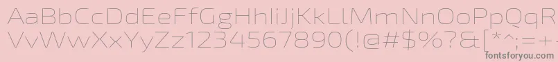 フォントExo2Thinexpanded – ピンクの背景に灰色の文字
