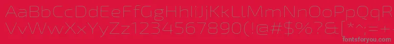 Exo2Thinexpanded-Schriftart – Graue Schriften auf rotem Hintergrund