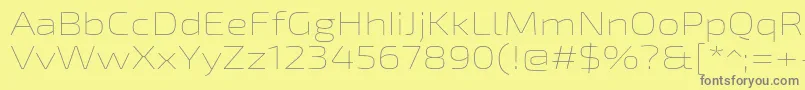 フォントExo2Thinexpanded – 黄色の背景に灰色の文字