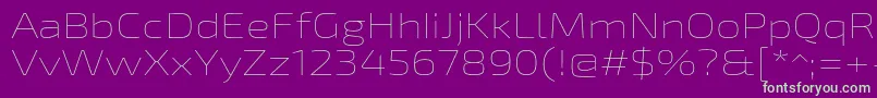 Exo2Thinexpanded-fontti – vihreät fontit violetilla taustalla