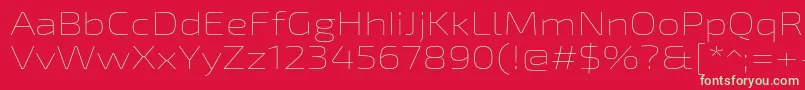 フォントExo2Thinexpanded – 赤い背景に緑の文字