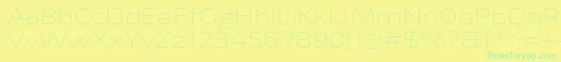 Exo2Thinexpanded Font – Green Fonts on Yellow Background