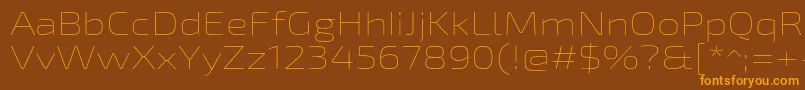 Exo2Thinexpanded-fontti – oranssit fontit ruskealla taustalla