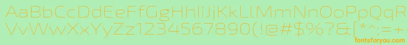 Exo2Thinexpanded-fontti – oranssit fontit vihreällä taustalla