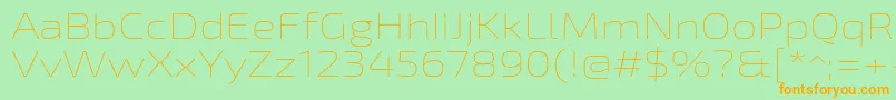 Exo2Thinexpanded Font – Orange Fonts on Green Background