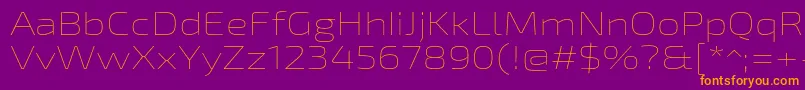 Exo2Thinexpanded-Schriftart – Orangefarbene Schriften auf violettem Hintergrund