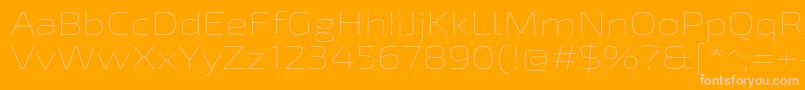 Exo2Thinexpanded-fontti – vaaleanpunaiset fontit oranssilla taustalla