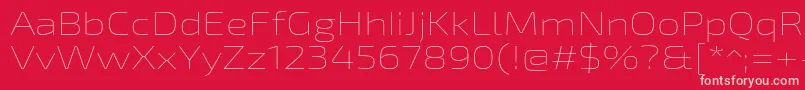 Exo2Thinexpanded-Schriftart – Rosa Schriften auf rotem Hintergrund