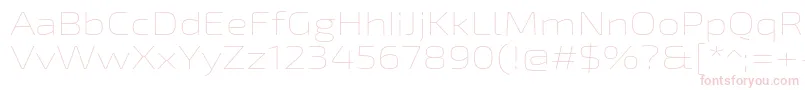 フォントExo2Thinexpanded – 白い背景にピンクのフォント