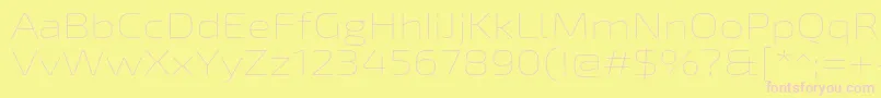 Exo2Thinexpanded-fontti – vaaleanpunaiset fontit keltaisella taustalla