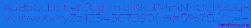 Exo2Thinexpanded-Schriftart – Violette Schriften auf blauem Hintergrund