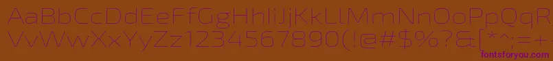 Exo2Thinexpanded-fontti – violetit fontit ruskealla taustalla