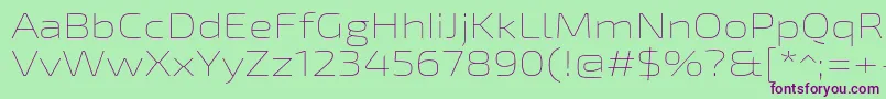 Шрифт Exo2Thinexpanded – фиолетовые шрифты на зелёном фоне