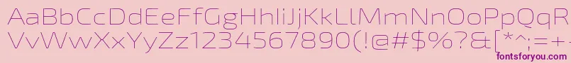 フォントExo2Thinexpanded – ピンクの背景に紫のフォント