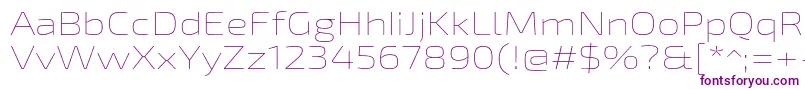 Шрифт Exo2Thinexpanded – фиолетовые шрифты на белом фоне