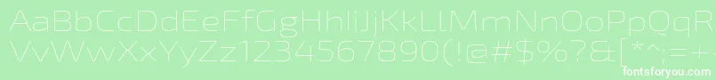 Exo2Thinexpanded-fontti – valkoiset fontit vihreällä taustalla