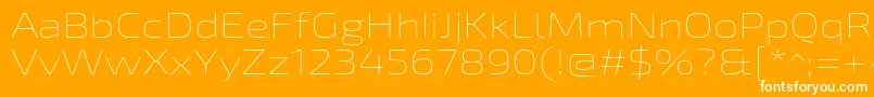 Exo2Thinexpanded-Schriftart – Weiße Schriften auf orangefarbenem Hintergrund