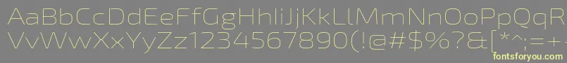 Exo2Thinexpanded-fontti – keltaiset fontit harmaalla taustalla