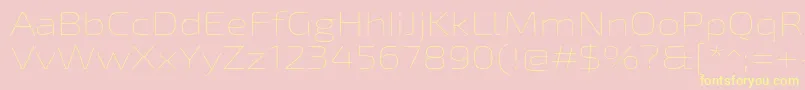 Exo2Thinexpanded-fontti – keltaiset fontit vaaleanpunaisella taustalla