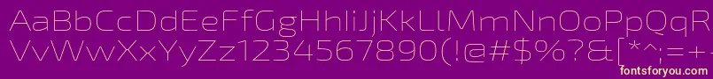 Exo2Thinexpanded-fontti – keltaiset fontit violetilla taustalla