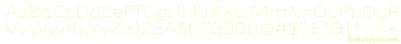 Czcionka Exo2Thinexpanded – żółte czcionki na białym tle