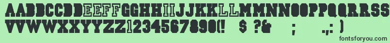 CsdJerseyNorm-fontti – mustat fontit vihreällä taustalla