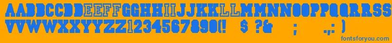 CsdJerseyNorm Font – Blue Fonts on Orange Background