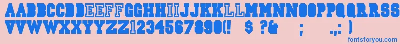 Czcionka CsdJerseyNorm – niebieskie czcionki na różowym tle