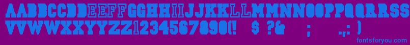 CsdJerseyNorm-fontti – siniset fontit violetilla taustalla