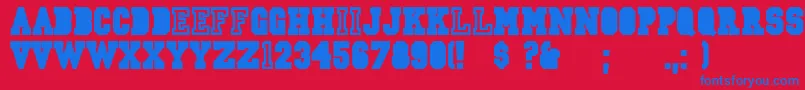 CsdJerseyNorm Font – Blue Fonts on Red Background