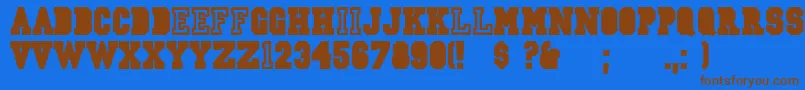 CsdJerseyNorm-fontti – ruskeat fontit sinisellä taustalla