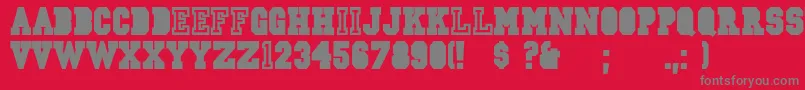 Czcionka CsdJerseyNorm – szare czcionki na czerwonym tle