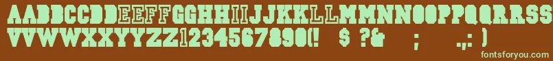 CsdJerseyNorm-fontti – vihreät fontit ruskealla taustalla