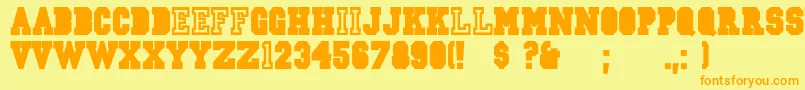 CsdJerseyNorm Font – Orange Fonts on Yellow Background