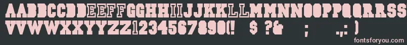CsdJerseyNorm-fontti – vaaleanpunaiset fontit mustalla taustalla
