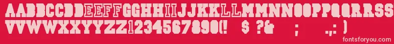 CsdJerseyNorm Font – Pink Fonts on Red Background