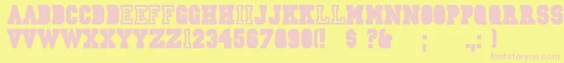 Fonte CsdJerseyNorm – fontes rosa em um fundo amarelo