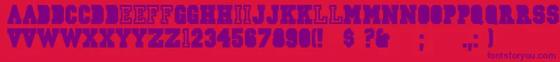 CsdJerseyNorm Font – Purple Fonts on Red Background