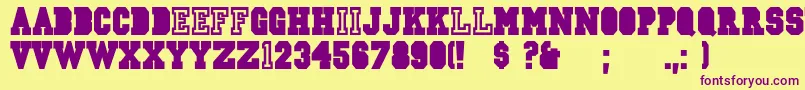 CsdJerseyNorm-fontti – violetit fontit keltaisella taustalla