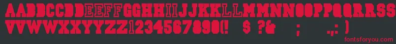 CsdJerseyNorm Font – Red Fonts on Black Background