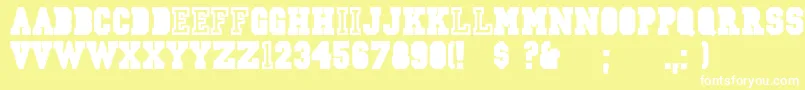 Шрифт CsdJerseyNorm – белые шрифты на жёлтом фоне